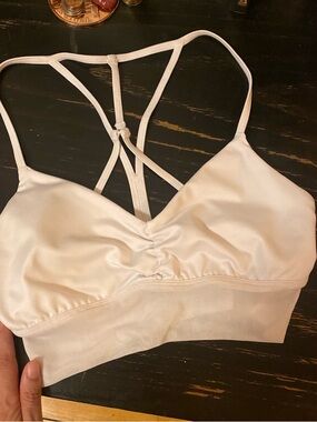 Alo Yoga Strappy White Sports Bra